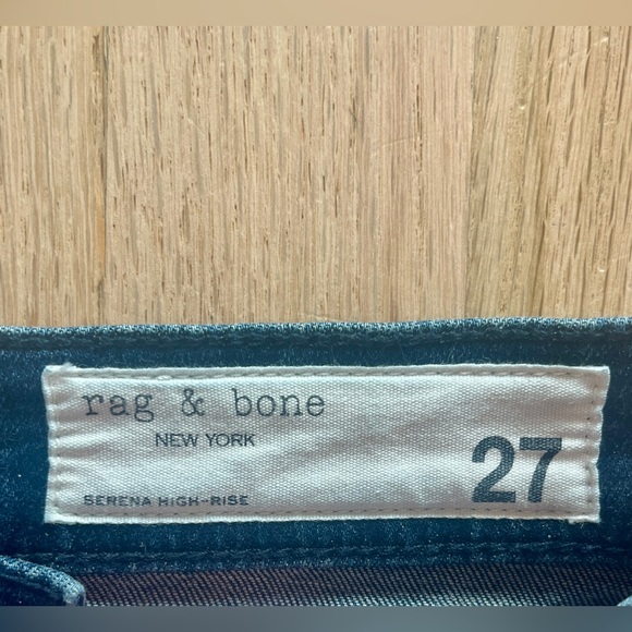 Rag & Bone Serena High Waist Wide Leg Jeans, Dark Wash, Size 27 - Picture 5 of 10